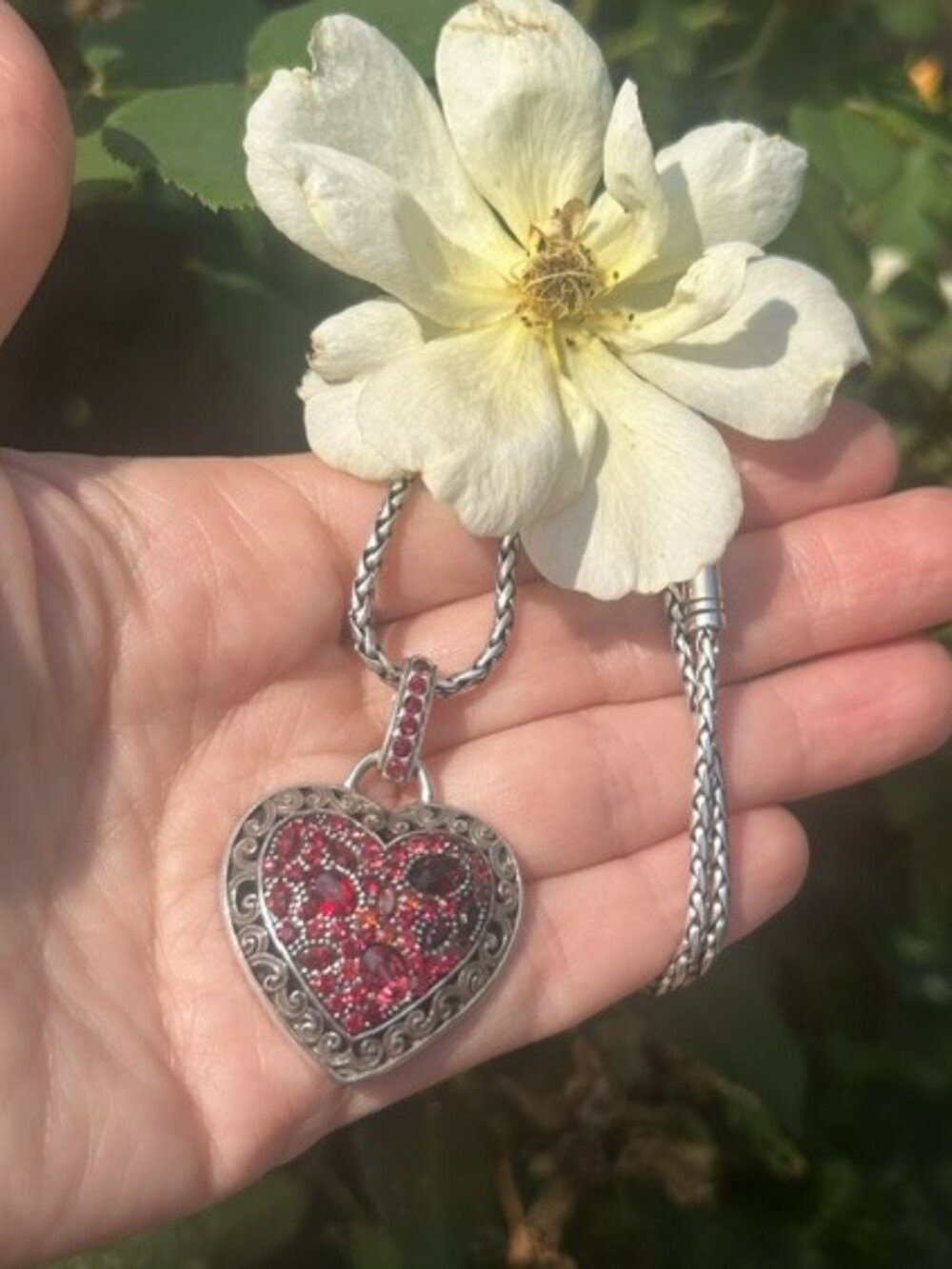 BRIGHTON "All You Need is Love" Swarovski Crystal Heart Pendant Necklace